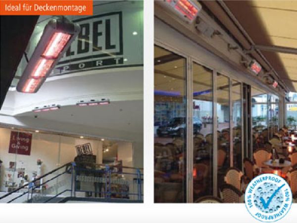 TANSUN Sorrento IP Double schwarz 2 x 1,5 kw mit wetterfester Vertikalröhre